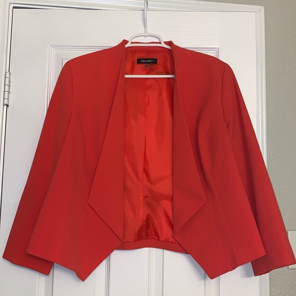Nine West bright red open front blazer size 16 - Picture 1 of 9